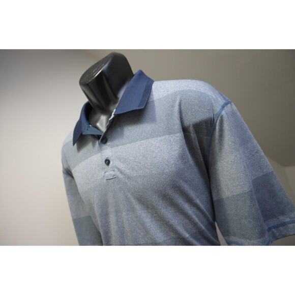 Devereux Golf Polo Shirt Striped Dry Fitting Stretch Athetic Mens Size 2XL XXL - Picture 1 of 8